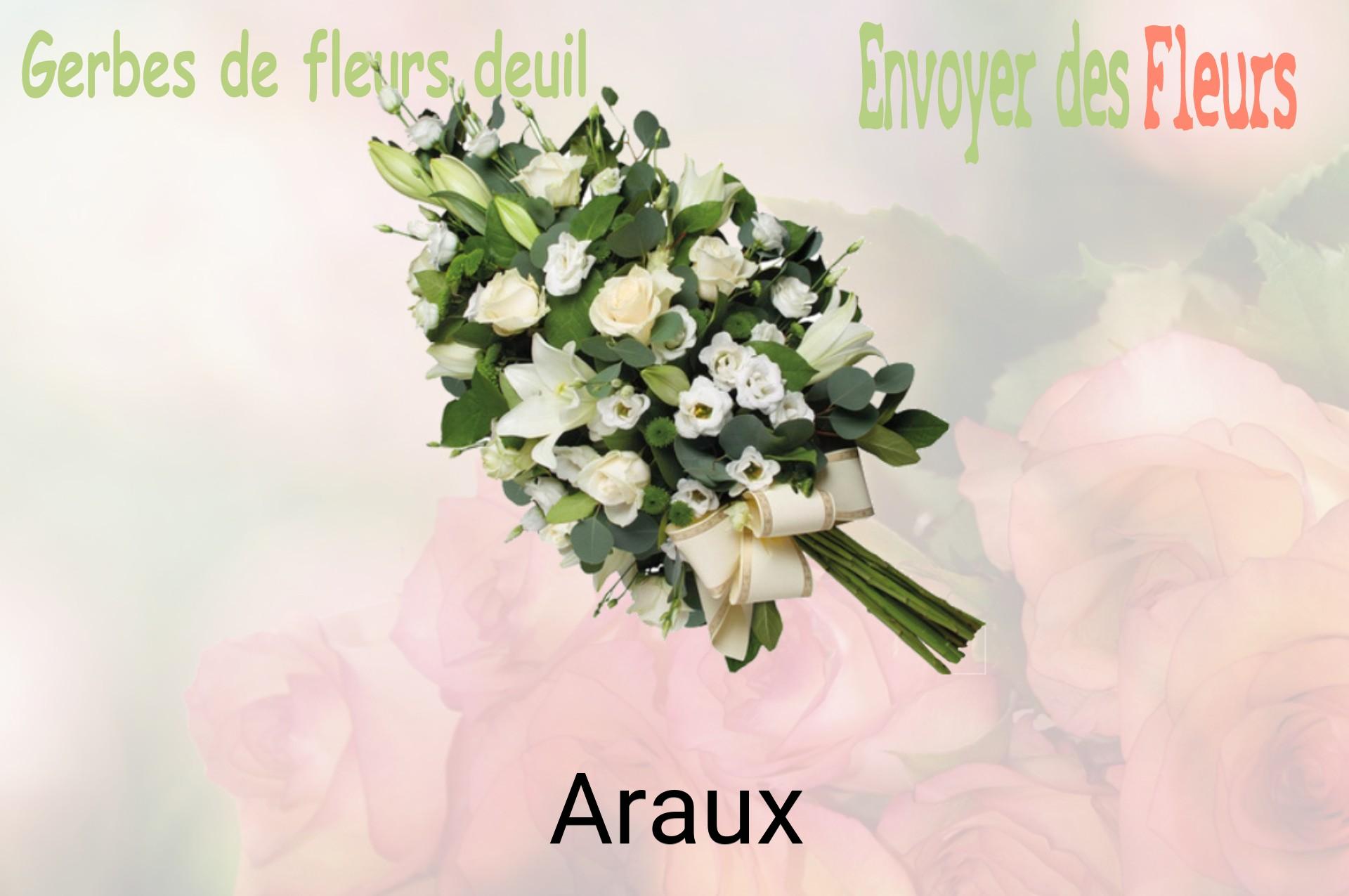 Gerbe de fleurs de deuil livrée à Araux